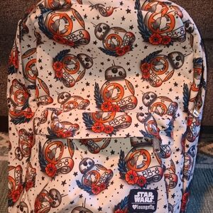 Loungefly Star Wars BB-8 Floral White Orange Backpack